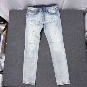Cult of Individuality Rocker Slim Jeans W34 L33 Paint Splatter